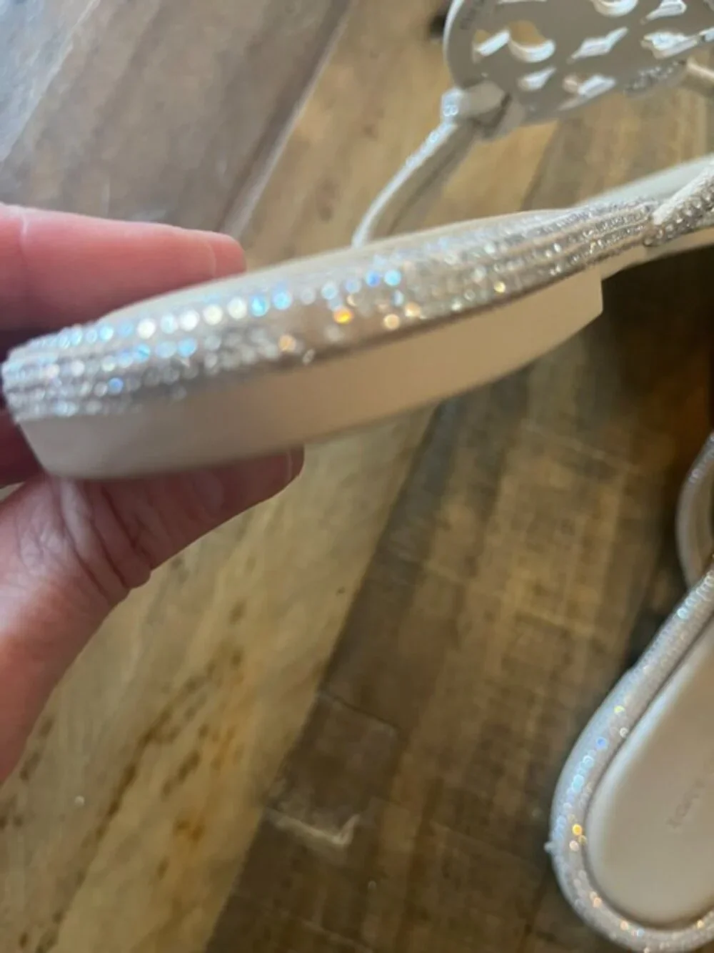 Tory Burch Pave Crystal Knotted Miller Sandals Size 8.5 Dark Clay Retail $300